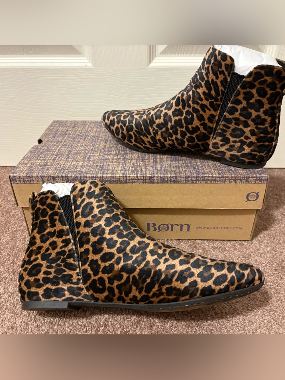 Born Remo Leopard Print Booties